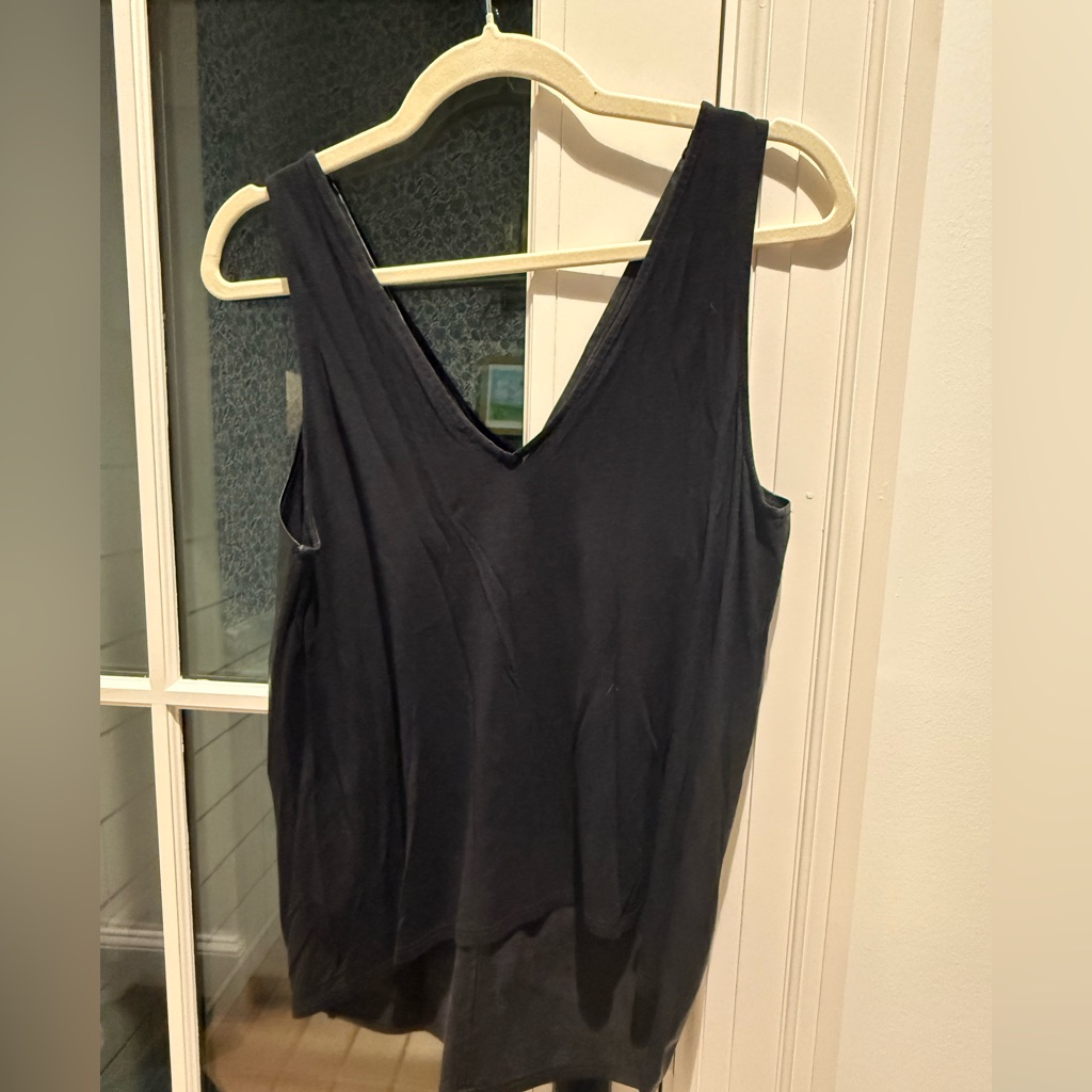 Rachel Rachel Roy Black V-Neck Tank Top